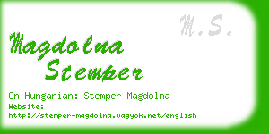magdolna stemper business card